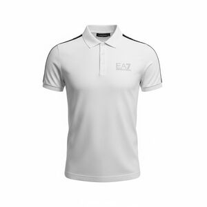 Emporio Armani White Polo with Contrast Shoulder Trim